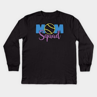 Softball Mom Squad Kids Long Sleeve T-Shirt